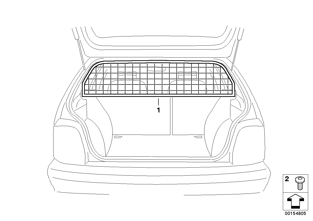 Dělicí mříž zavazadlového prostoru