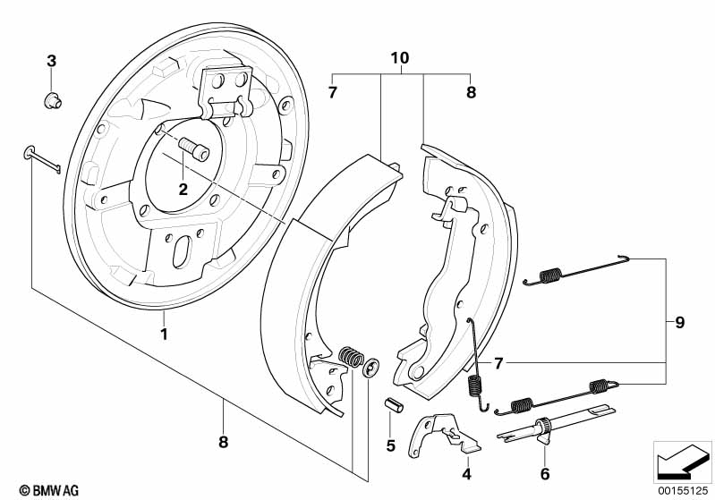 Drum brake-brake shoes/brake carrier