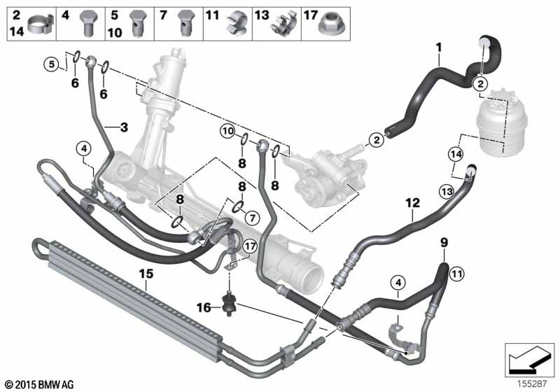 Hydro steering-oil pipes