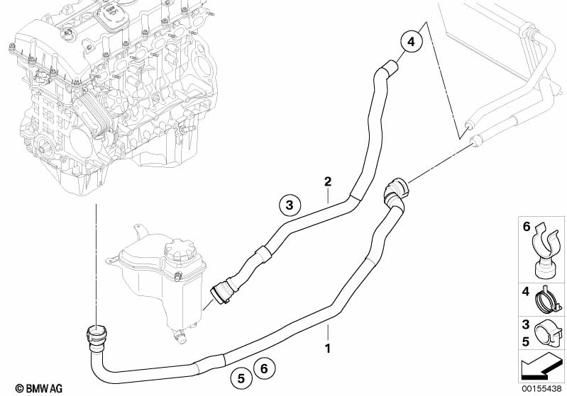 Genuine BMW 64216951946 E81 E82 E87 Hose F Radiator And Engine Return (Inc. 118i, 135i & M Coupé) | ML Performance UK Car Parts