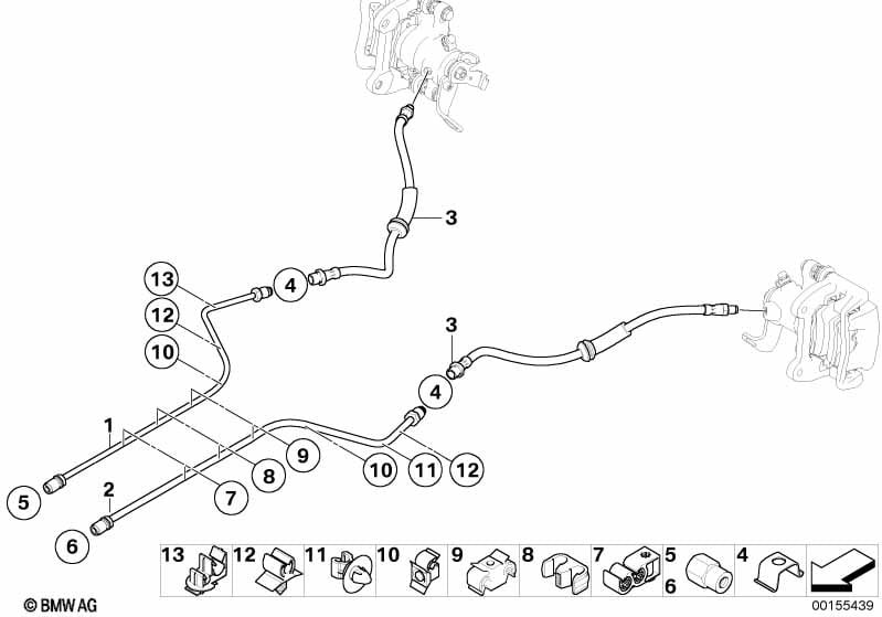 Brake pipe rear