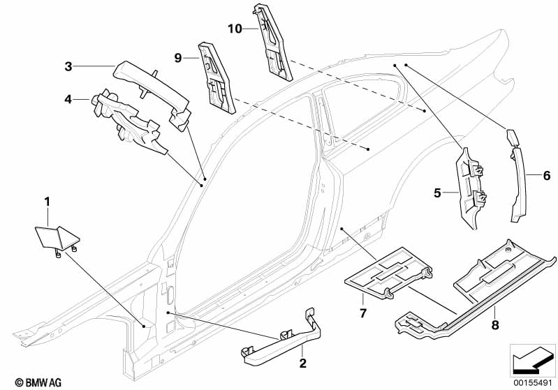 Cavity shielding, side frame