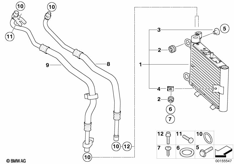 Genuine BMW 17223448666 E83 Engine Oil Cooler Pipe, Return (Inc. X3) | ML Performance EU Car Parts