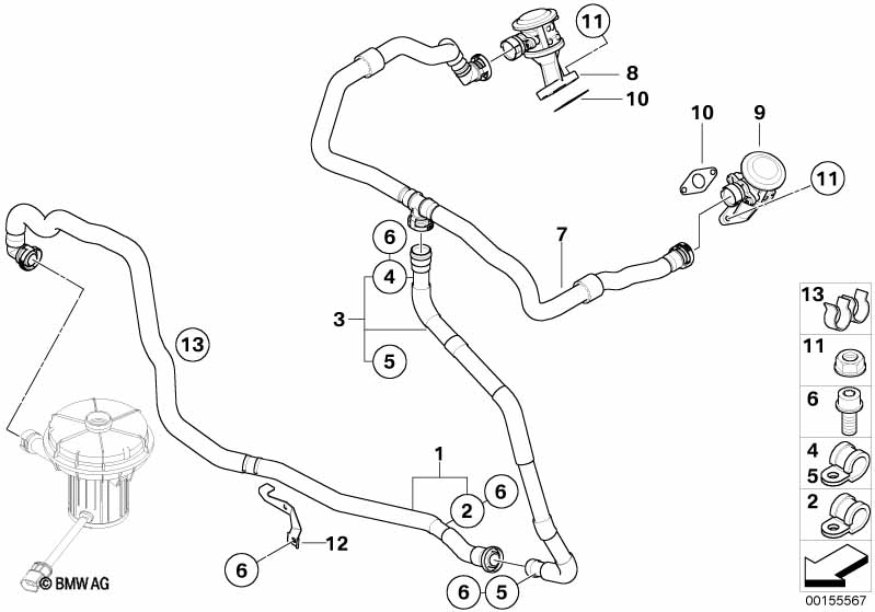 Genuine BMW 11727837347 E61 E60 E63 Pressure Hose Assy (Inc. M5 & M6) | ML Performance UK Car Parts