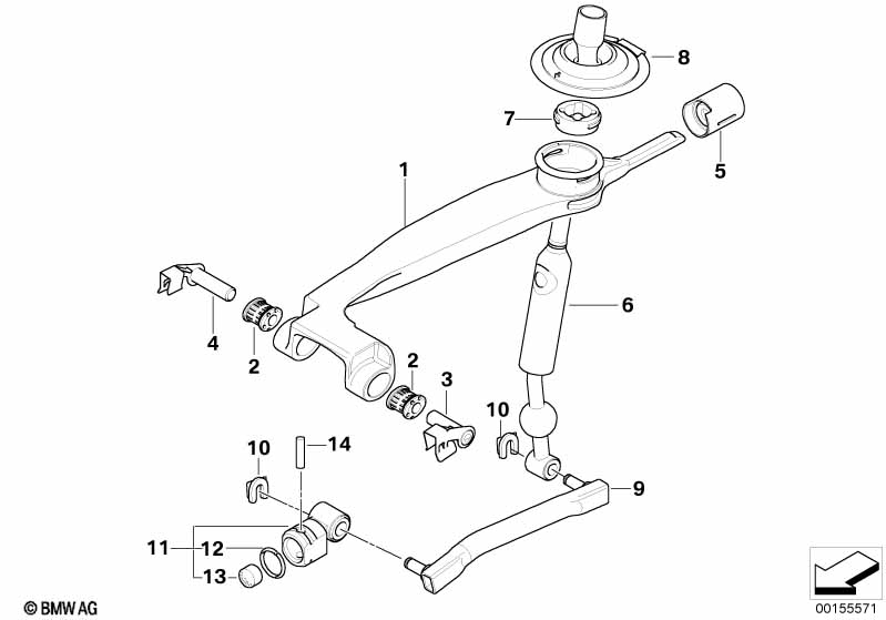 Genuine BMW 25112283195 E63 E60 E64 Shifting Arm (Inc. M5 & M6) | ML Performance UK Car Parts
