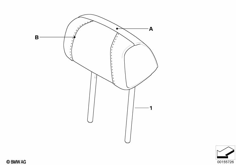 Ind. headrest, sports seat, rear