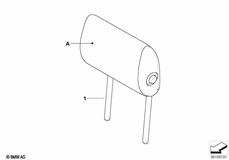 Individual folding headrests,center rear