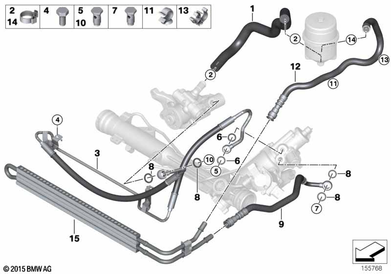 Genuine BMW 32416780586 E90 E91 E88 Return Pipe, Active Steering (Inc. 335is, 335i & 135i) | ML Performance UK Car Parts
