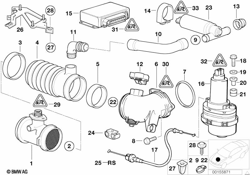 Mass air flow sensor/ASC