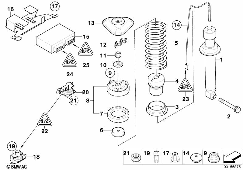 Genuine BMW 33522283993 E64 Spring Strut, Rear (Inc. M6) | ML Performance EU Car Parts