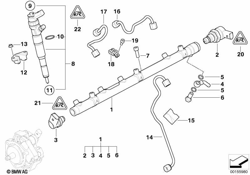 High pressure accumulator/injector/line