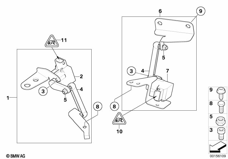 Headlight vertical aim control sensor