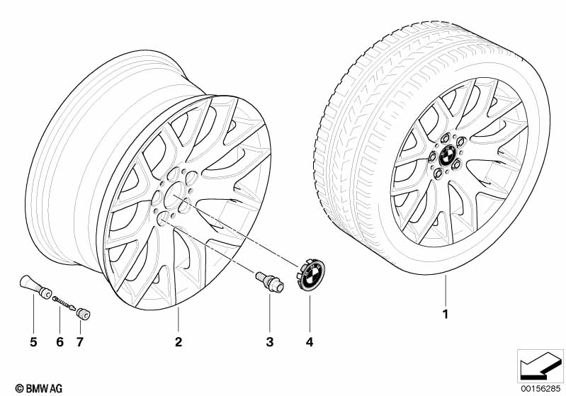 BMW light alloy wheel, cross spoke 177