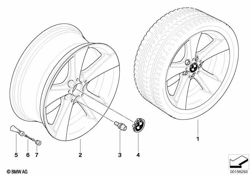BMW light alloy wheel, spider spoke 128