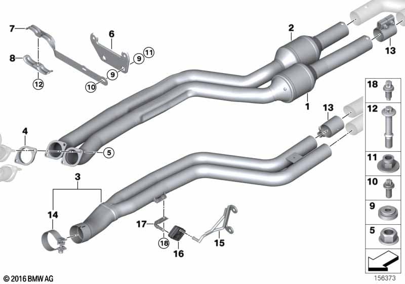 Catalytic converter/front silencer