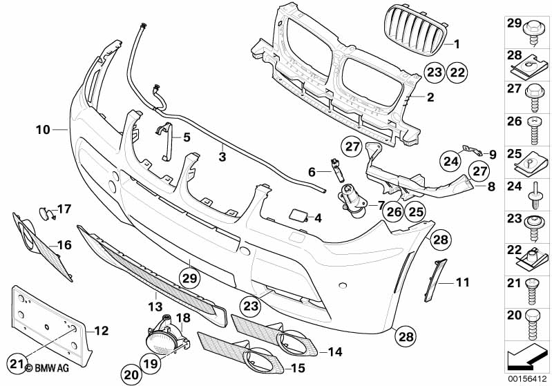 Genuine BMW 51113433416 E83 Trim Cover, Bumper, Primed, Front (Inc. X3) | ML Performance EU Car Parts