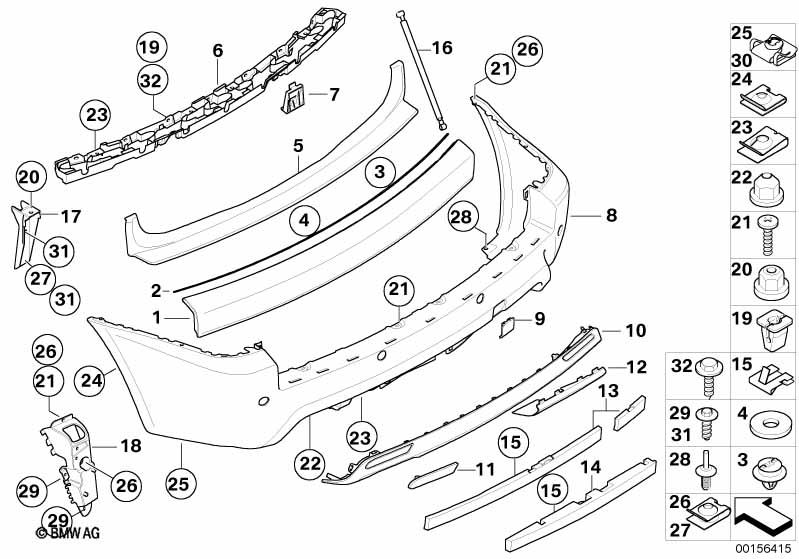 Genuine BMW 51123417730 E83 Diffusor M (Inc. X3) | ML Performance UK Car Parts