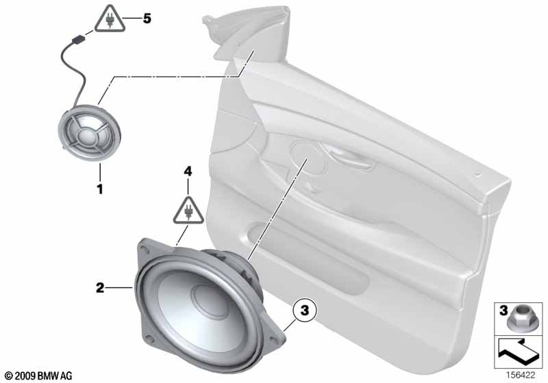 Single parts f rear door top-hifi syst.