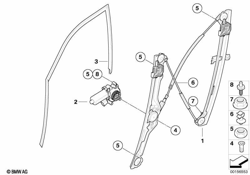 Genuine BMW 51337166380 E70 Window Lifter, Electric, Front Right (Inc. X5) | ML Performance EU Car Parts