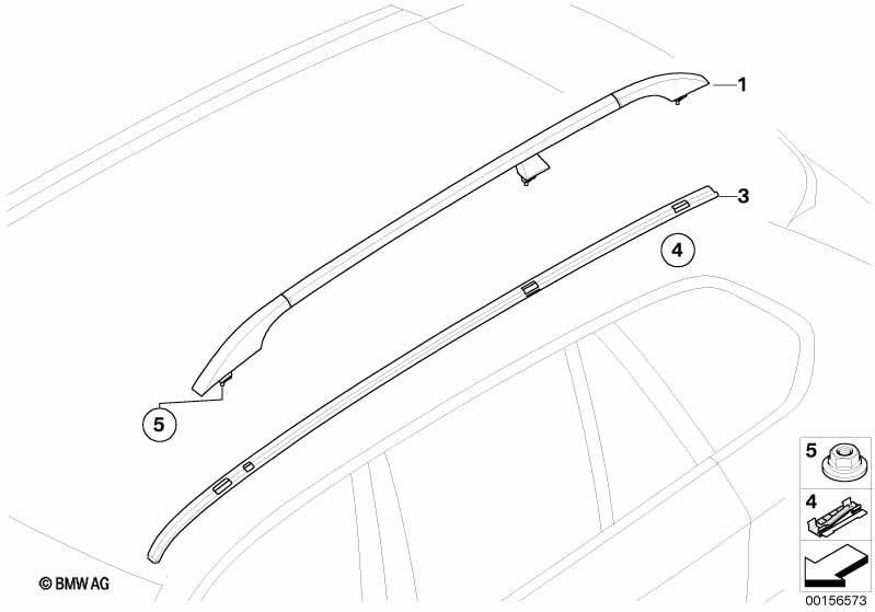Genuine BMW 51138036776 E70 Roof Railing, Right ALU SATINIERT (Inc. X5) | ML Performance EU Car Parts