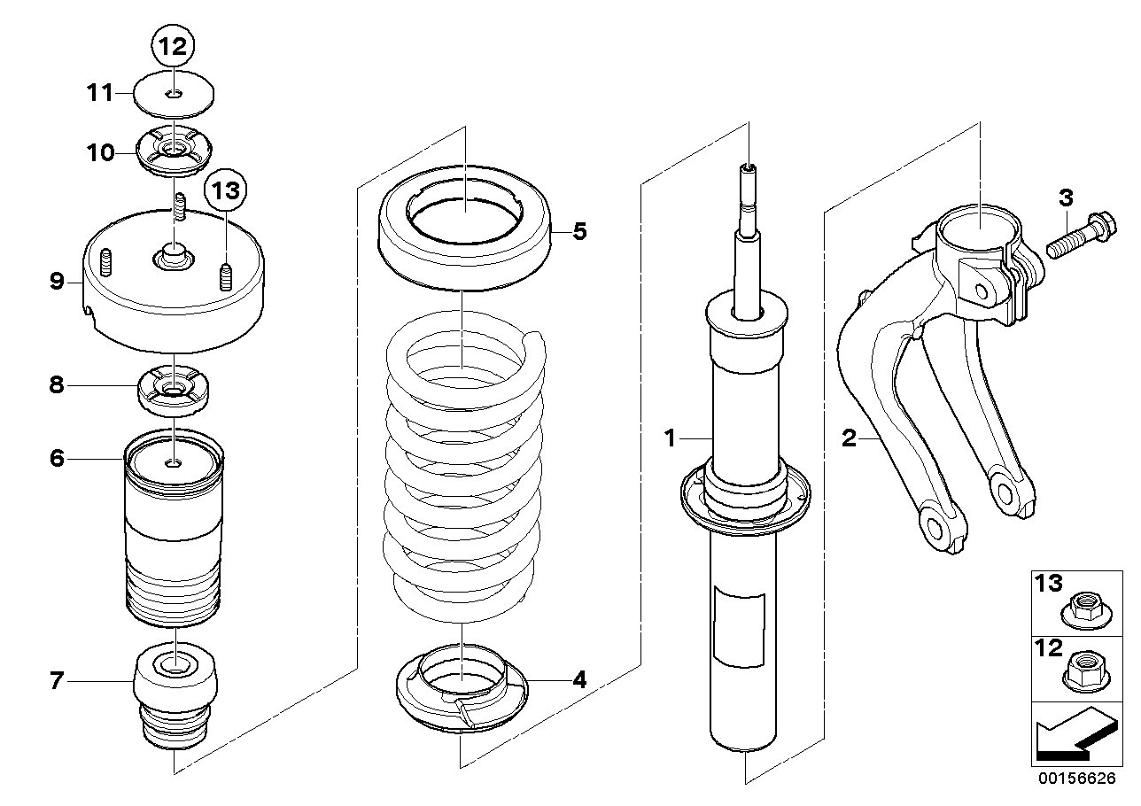 Genuine BMW 31336771892 E70 E71 Additional Shock Absorber, Front (Inc. X5 4.8i, X6 30dX & X5 3.0sd) | ML Performance UK Car Parts