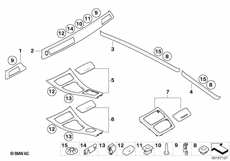 Genuine BMW 51166951576 E92 Interior Trim Strips, Alu, Brushed, Fine (Inc. 320xd, 330xd & 325i) | ML Performance EU Car Parts