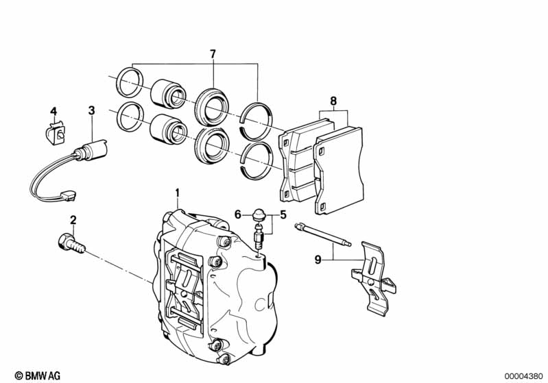 Front brake pad wear sensor