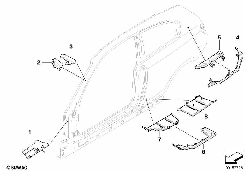Genuine BMW 41147076726 E88 E87 Moulded Part F Wheel Housing Supp.,Right (Inc. 116d, 120d & 120i) | ML Performance EU Car Parts