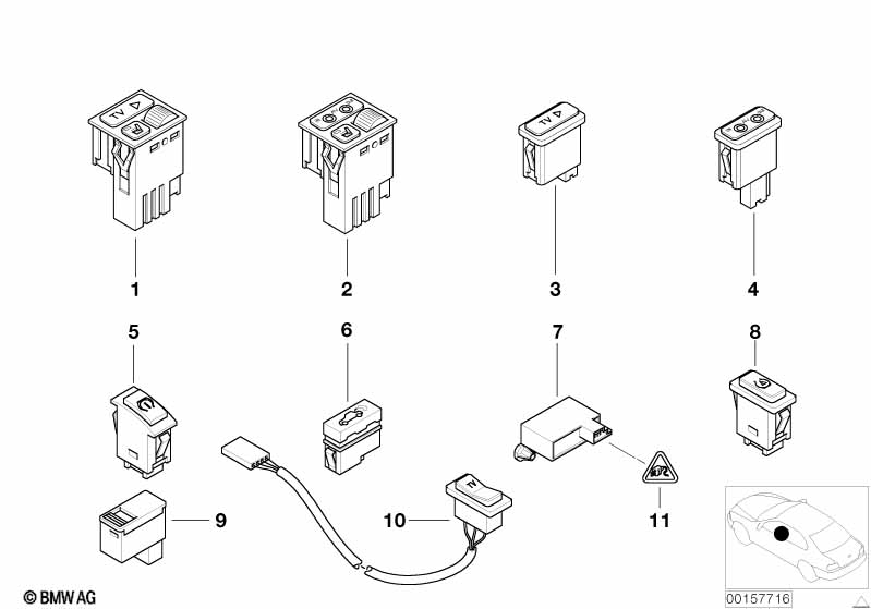 Various switches, TV switch