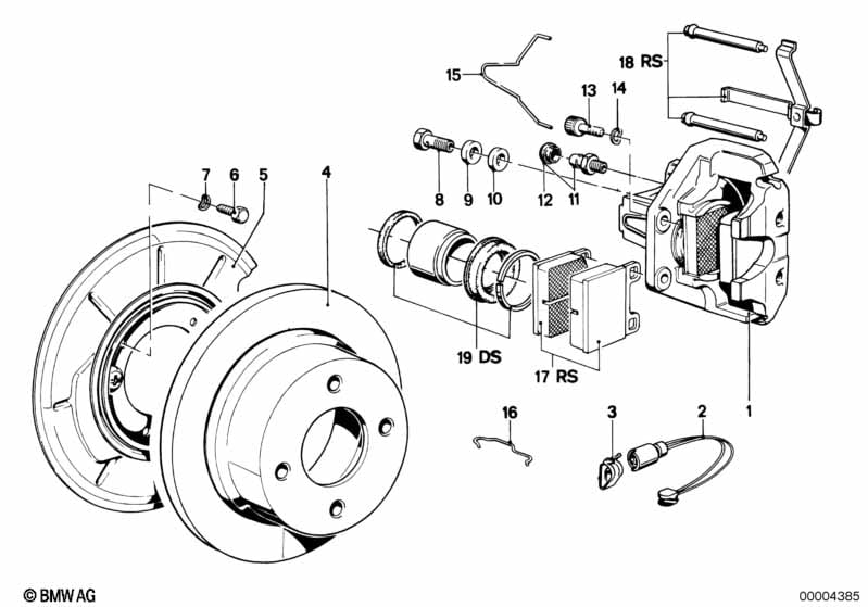 Rear brake / brake pad / wear sensor