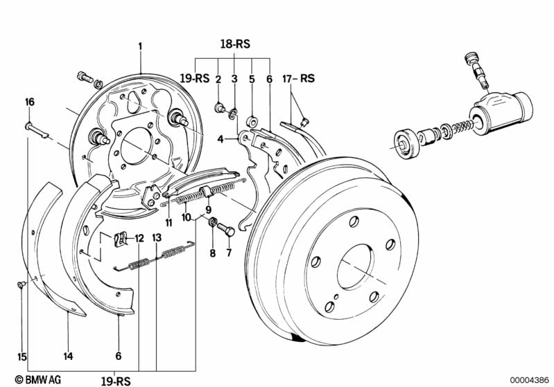 Drum brake-brake shoes/brake carrier