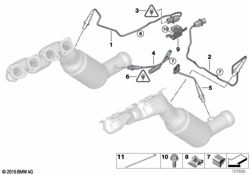 Genuine BMW 11787557223 E70 Lambda Probe, Grey L= 950mm (Inc. X5 4.8i) | ML Performance UK Car Parts