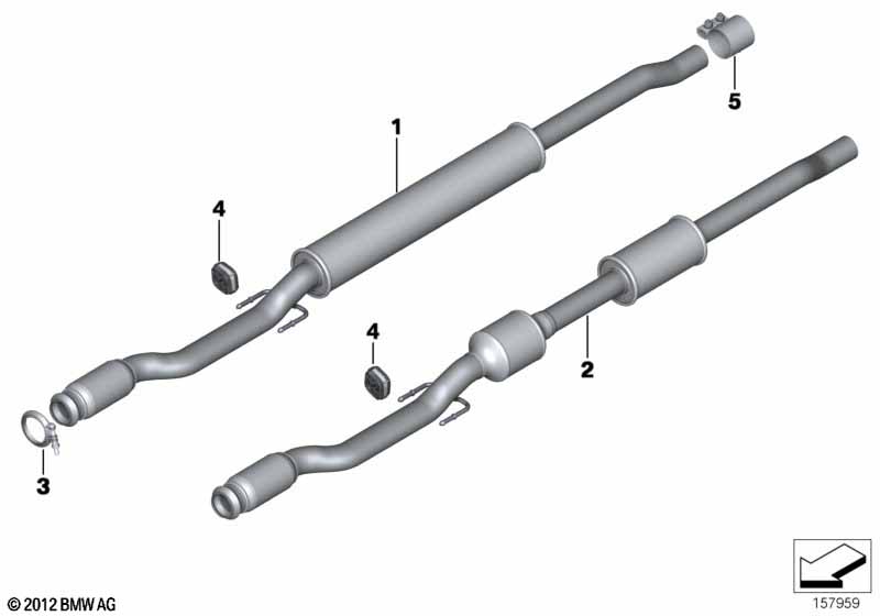 Catalytic converter/front silencer