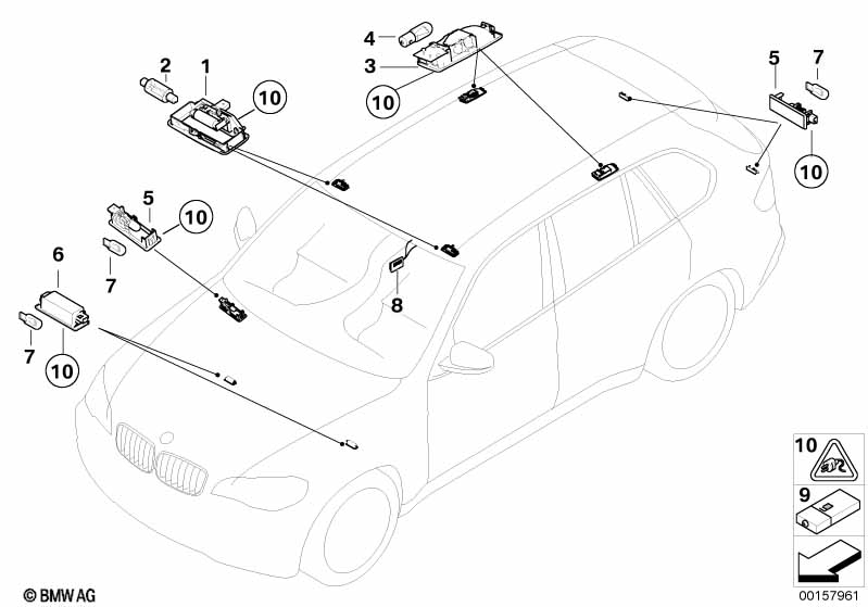 Genuine BMW 63316973624 E70 Interior Light, Rear SCHWARZ (Inc. X5) | ML Performance UK Car Parts