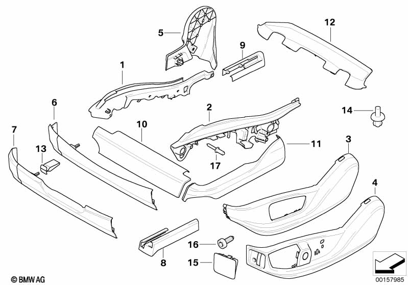 Genuine BMW 52107162236 E72 E70 Finisher, Upper Rail, Front, Right SCHWARZ (Inc. X5 35iX, X6 35iX & X5 4.8i) | ML Performance UK Car Parts