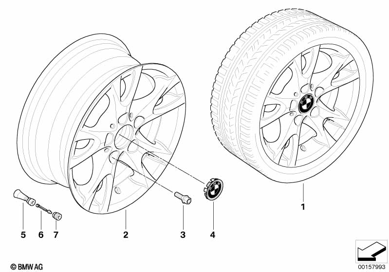 BMW light alloy wheel, V-spoke 255