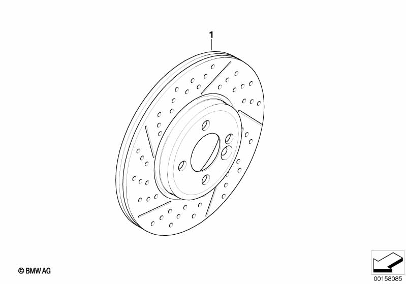 Front wheel brake disc perforated