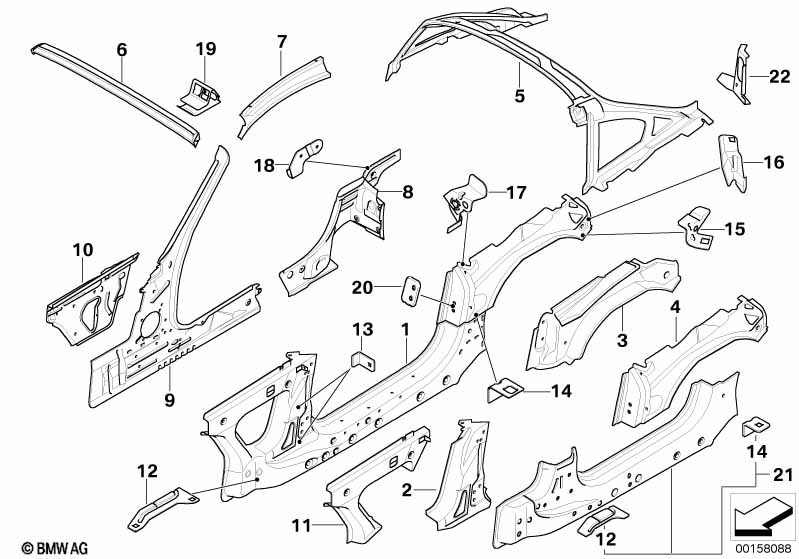 Single components for body-side frame