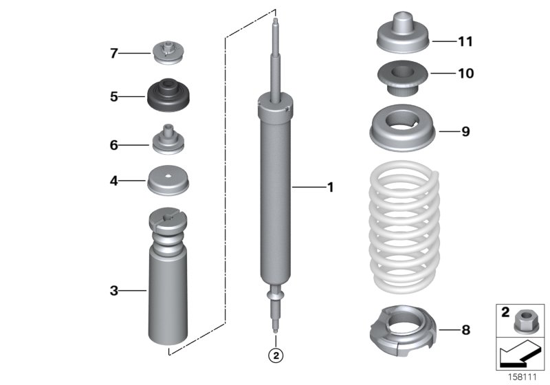 Genuine BMW 33526781200 E91 Shock Absorber, Rear (Inc. 325xi, 330xi & 328xi) | ML Performance UK Car Parts