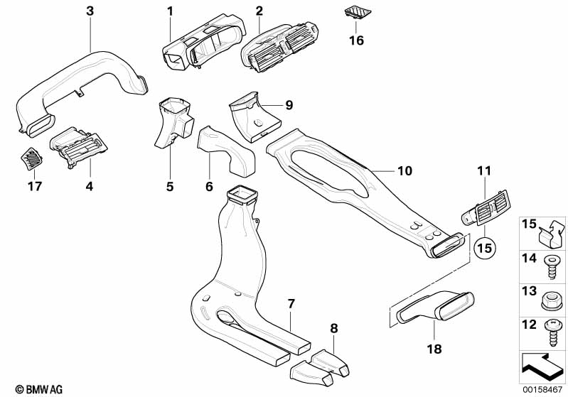 Genuine BMW 64227077641 E61 E60 Air Duct Rear Compartment (Inc. 530xd, 525xi & 525d) | ML Performance EU Car Parts