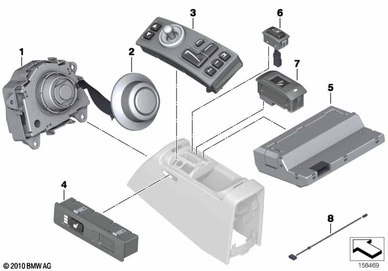 Switch, central console, front