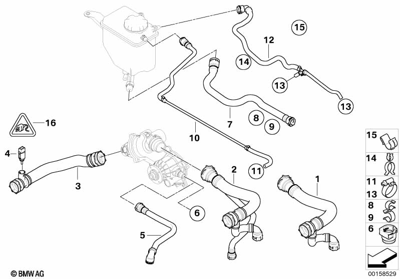 Genuine BMW 17127541810 E60 E64 E61 Hose Clamp 16/18 (Inc. 545i & 645Ci) | ML Performance EU Car Parts