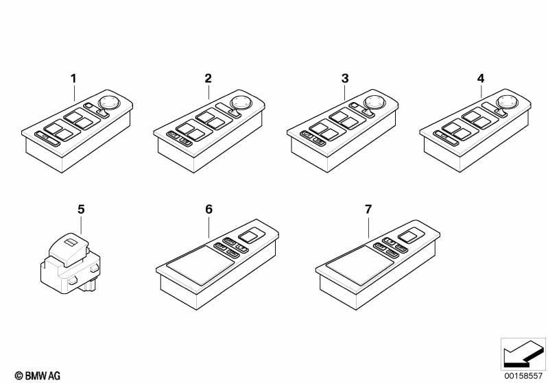 Genuine BMW 61316943054 E66 E67 E65 Switch Window Lifter (Inc. 730Li, ALPINA B7 & 760Li) | ML Performance EU Car Parts