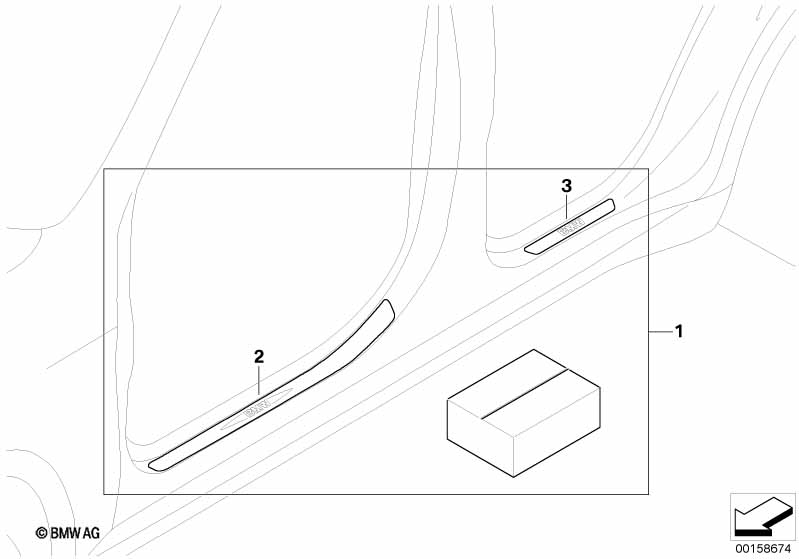 Door sill strip retrofit kit st. steel