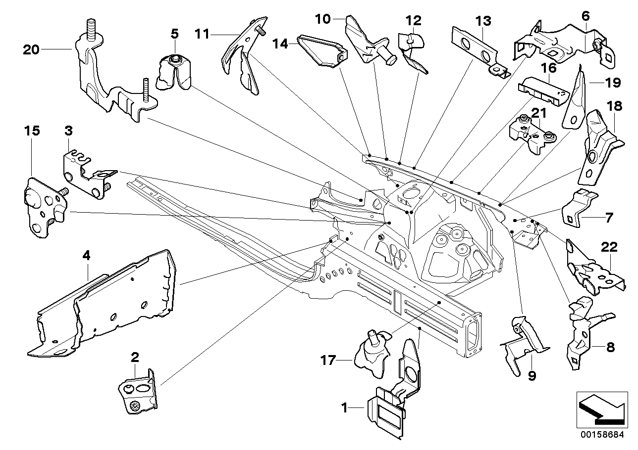 Genuine BMW 41117179563 E93 E92 Bracket, Diagonal Strut Brace Top L (Inc. 325i, 335is & 316i) | ML Performance UK Car Parts