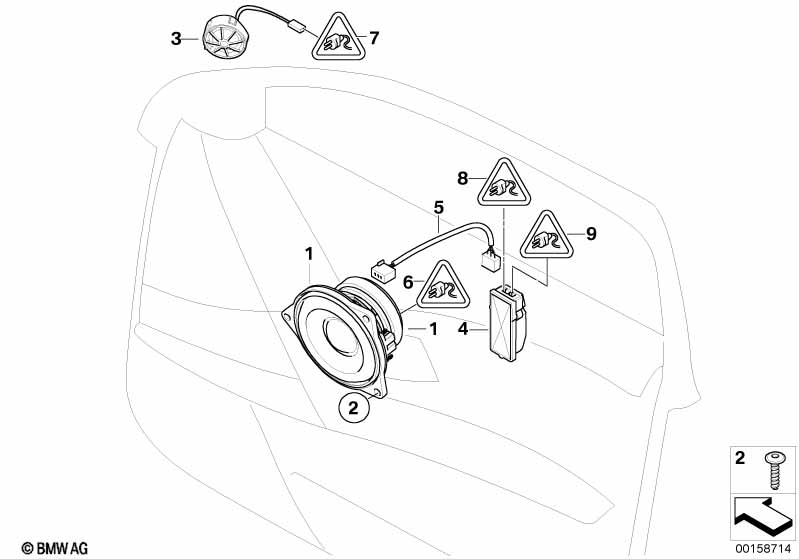 Individual audio system, door, front
