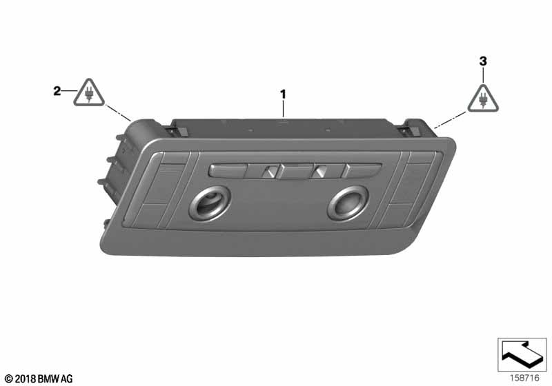 Genuine BMW 61319225700 E88 E93 Switch Unit Roof SCHWARZ (Inc. Z4 35i, Z4 18i & Z4 30i) | ML Performance EU Car Parts