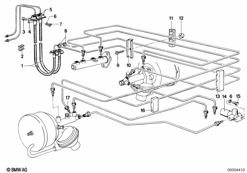 Front brake pipe / mounting