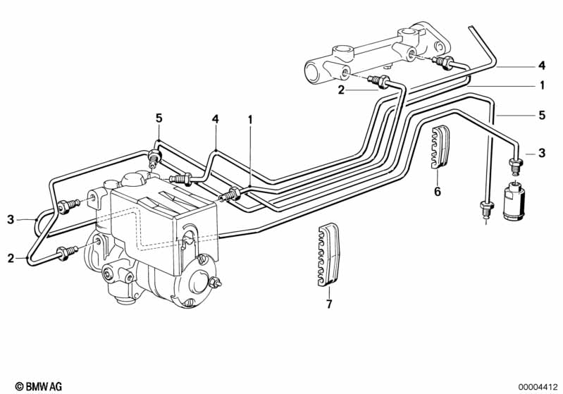 Brake pipe front ABS