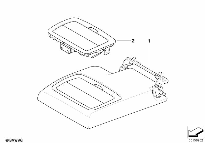 Genuine BMW 52207171120 E70 Armrest, Rear Center SATTELBRAUN (Inc. X5) | ML Performance EU Car Parts